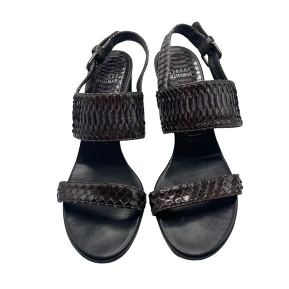 Stuart Weitzman Heels Women's 8 US Snakeskin Slingback Sandals Strap‎ Vintage - Picture 3 of 13